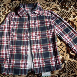 Рубашка (сорочка) фланелевая  с длинным рукавом  в клетку размер 32
