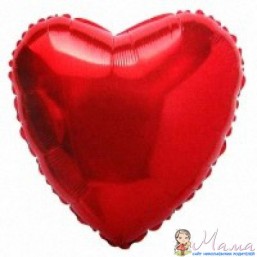 сердце фольгированное красное,60*60 см