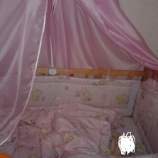 Продаю детскую кроватку+матрас+балдахин+защита