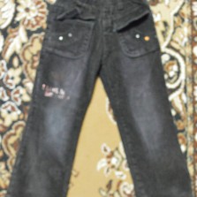 вельветовые штаны теплые 98-110
