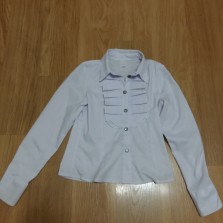 Блузка белая с длинным рукавом для школы