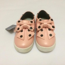 детские мокасины  туфли розовые в горошек для девочки