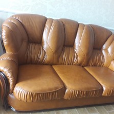 диван кожаный +2 кресла 