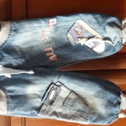 Утепленные детские джинсы, кофта на малька 2-4 лет