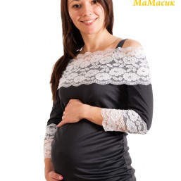 Кофточка с кружевом для будущих мам. Одежда для беременных