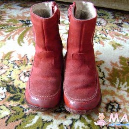 Сапоги зимние красные замшевые р. 26