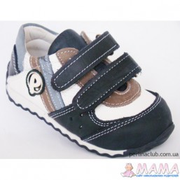 Детские кожаные кроссовки PERLINA на двух липучках для мальчика