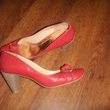 туфли открытые лаковые на каблуке