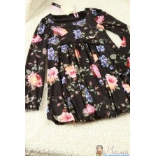 Платье Monnalisa черное в розах