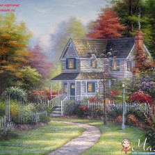Копия картины Томаса Кинкейда Викторианский Сад II