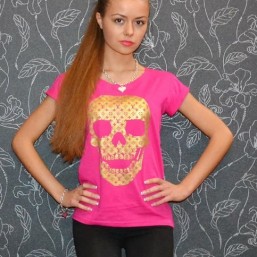 Футболка женская Louis Vuitton с черепом