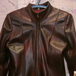 Кожанный плащ весна-осень р. M