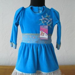 В  НАЛИЧИИ велюр синий платье, 86-110 рост, 120 грн