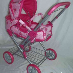 Кукольная коляска металлическая, демисезонная, люлька-переноска, перекид-ся ручка, корзинка