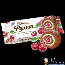 Рулет бисквитный "BiSKonti" крем-вишня 