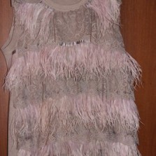 Блузка кружево,перья страуса