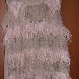 Блузка кружево,перья страуса