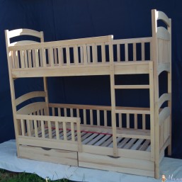 Двухъярусная кровать Карина-люкс из бука с ящиками.