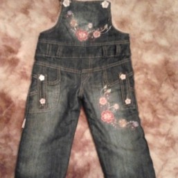 джинсовый утеплённый комбезик