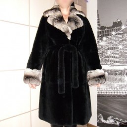 шуба из нутрии с шиншиллой