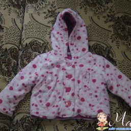 Курточка розовая в горохи мягенькая 1-1,5г