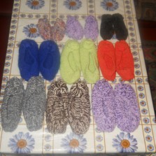 домашние вязанные тапульки