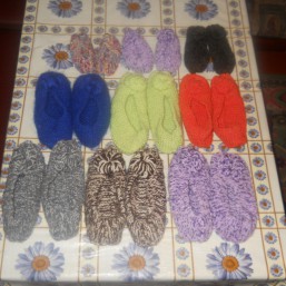 домашние вязанные тапульки