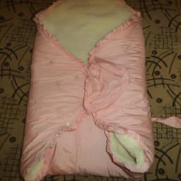 зимний конверт-одеяло на овчине для девочки