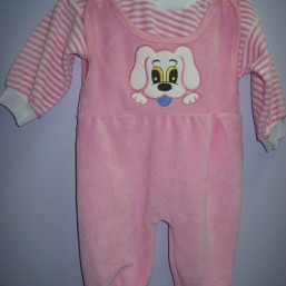 комбез велюр+батник, розовый, 3,6 мес, Турция