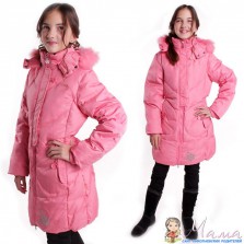 Пальто пуховое O'HARA для девочки. Натуральный мех.