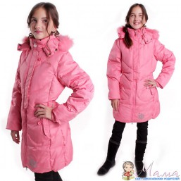 Пальто пуховое O'HARA для девочки. Натуральный мех.
