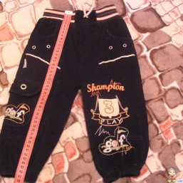 детские утепленные вельветовые штанишки