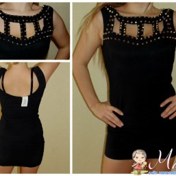 Платье с шипами на груди