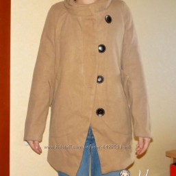 Кашемировое пальто с косой линией борта