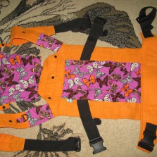 цену снизила! слинг-рюкзак I love mum бабочки на оранжевом льняной как новенький!!! 