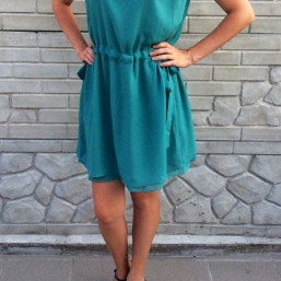 летнее шифоновое платье цвет морская волна