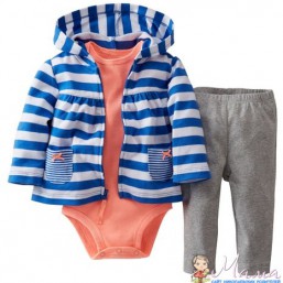 Набор картерс из кофты на змейке, бодика, штаников на 24М