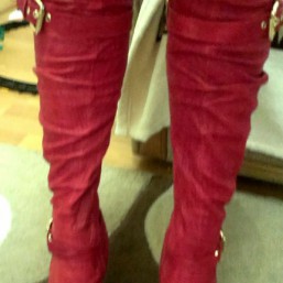 Кожаные демисезонные ботфорты