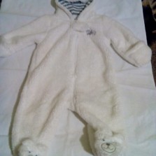 комбинезон теплый белый мишка