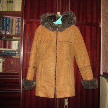 Кожаная дубленка на цигейке (разм.48)