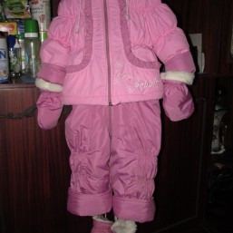 Зимний комбинезон на овчине для девочки