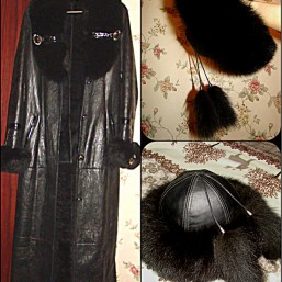 Длинная натуральная женская дубленка 