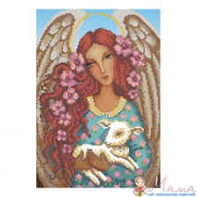 Ангелочек с барашком для вышивки бисером