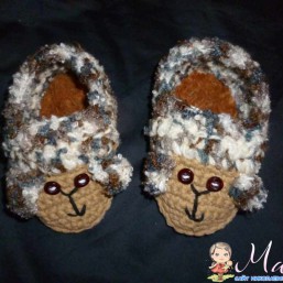 детские вязаные тапочки