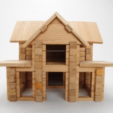 деревянный конструктор " домик с мансардой"