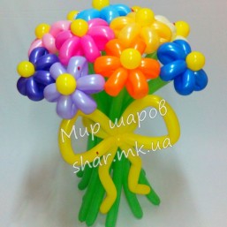 Букет из 11 разноцветных ромашек