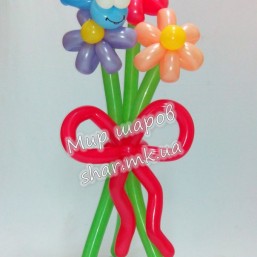 Букет из 3х ромашек с улиткой