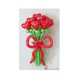 Букет сердец из воздушных шариков