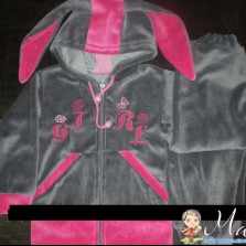 велюровый костюм с ушками зайки