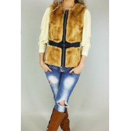 Жилет Джулия пряжка цвет Соболь № 24